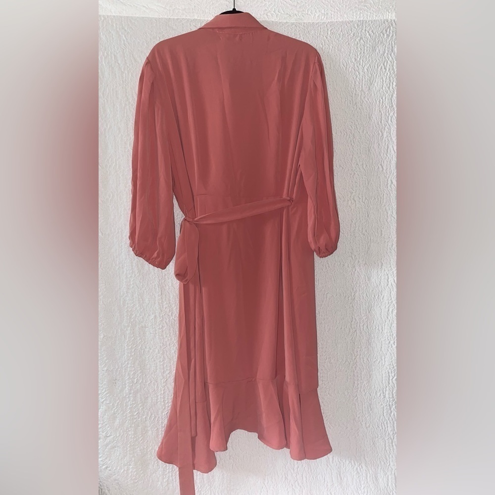 STANDARDS & PRACTICES Double Georgette Ruffles Wrap Midi Dress - Picture 9 of 14